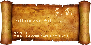 Foltinszki Velmira névjegykártya